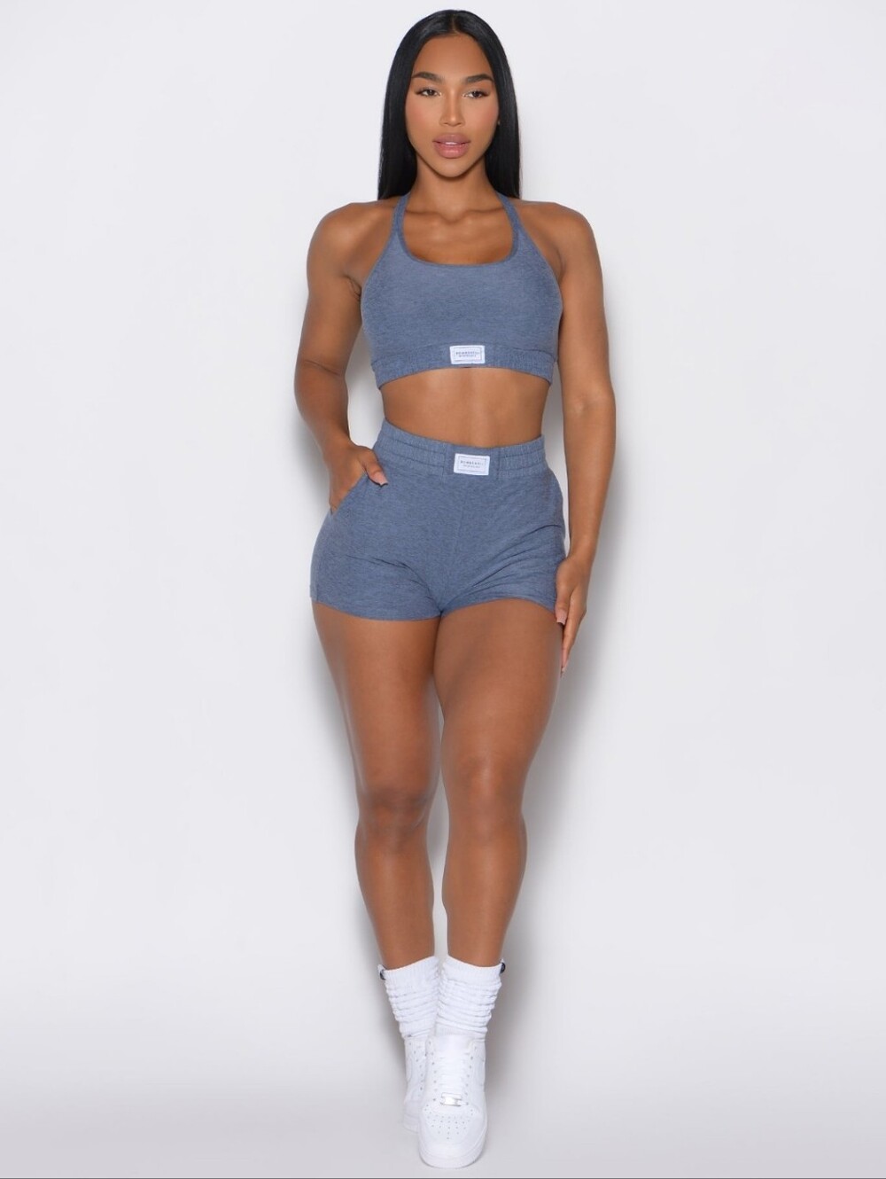 Bombshell sportswear cloud comfort sports bra and shorts in twilight